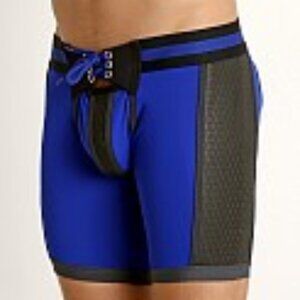 CBS099 Cell Block 13 Gridiron Neoprene Panel Backless Short Blue